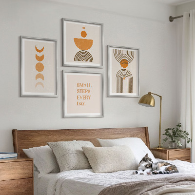 Set 4 slike u okviru Minimalistički boho uzorci