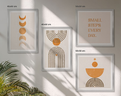 Set 4 slike u okviru Minimalistički boho uzorci