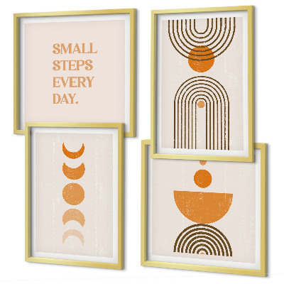 Set 4 slike u okviru Minimalistički boho uzorci