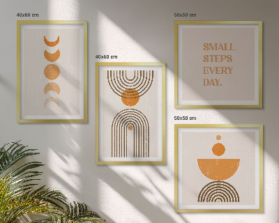 Set 4 slike u okviru Minimalistički boho uzorci