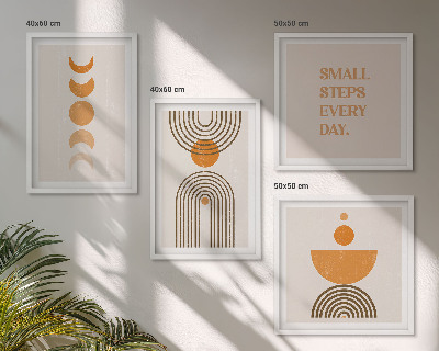 Set 4 slike u okviru Minimalistički boho uzorci