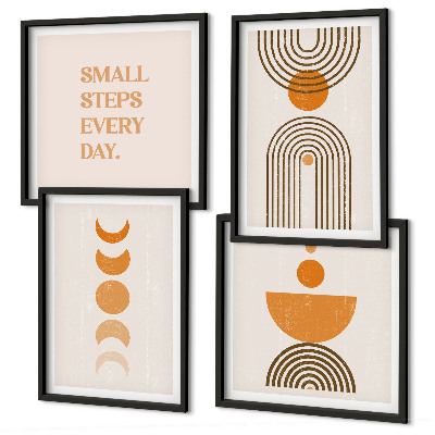 Set 4 slike u okviru Minimalistički boho uzorci