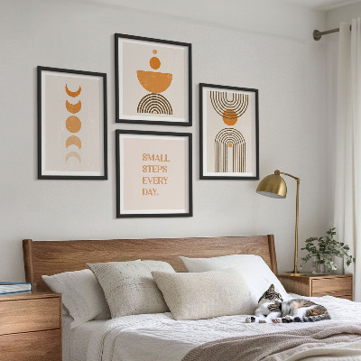 Set 4 slike u okviru Minimalistički boho uzorci