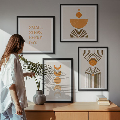Set 4 slike u okviru Minimalistički boho uzorci