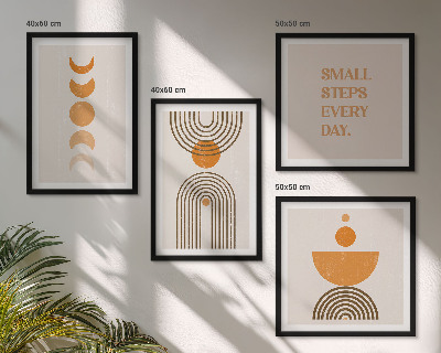 Set 4 slike u okviru Minimalistički boho uzorci