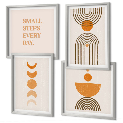 Set 4 slike u okviru Minimalistički boho uzorci