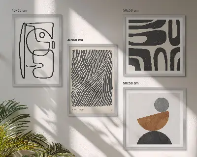 Apstraktni uzorci s linijama set od 4 slike u okviru