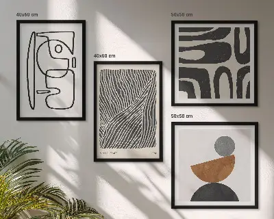 Apstraktni uzorci s linijama set od 4 slike u okviru
