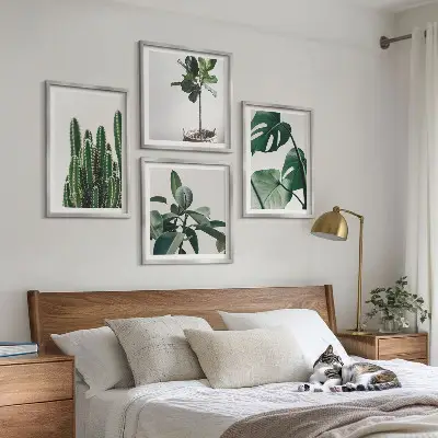 Estetika tropskih biljaka set od 4 slike u okviru