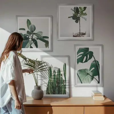 Estetika tropskih biljaka set od 4 slike u okviru