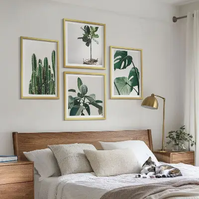 Estetika tropskih biljaka set od 4 slike u okviru