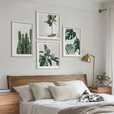 Estetika tropskih biljaka set od 4 slike u okviru