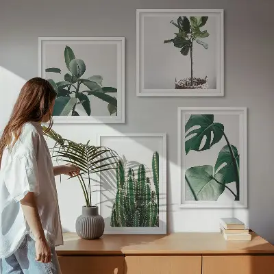 Estetika tropskih biljaka set od 4 slike u okviru