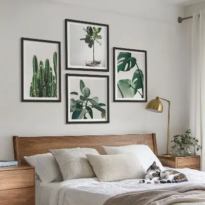 Estetika tropskih biljaka set od 4 slike u okviru