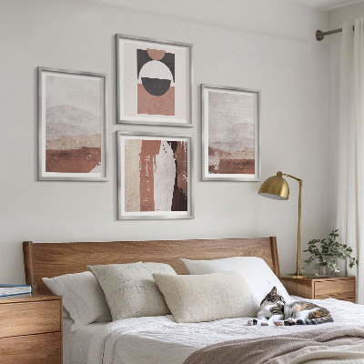 Set 4 slike u okviru Apstraktni smeđi uzorci