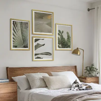 Pastelno lišće tropskih biljaka set od 4 slike u okviru