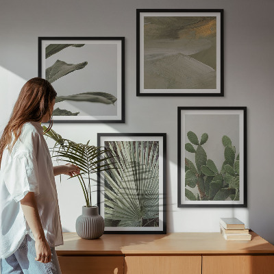 Set 4 slike u okviru Pastelno lišće tropskih biljaka