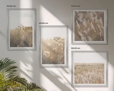 Dekorativni komplet zidnih slika toplina krajolika s motivom trave i cvijeća