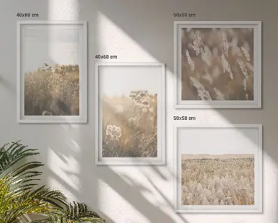 Dekorativni komplet zidnih slika toplina krajolika s motivom trave i cvijeća