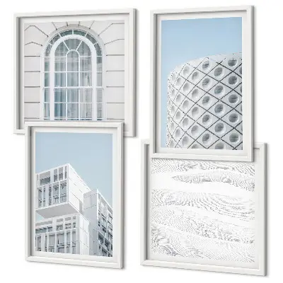 Komplet slika za spavaću sobu motiva geometrije moderne arhitekture