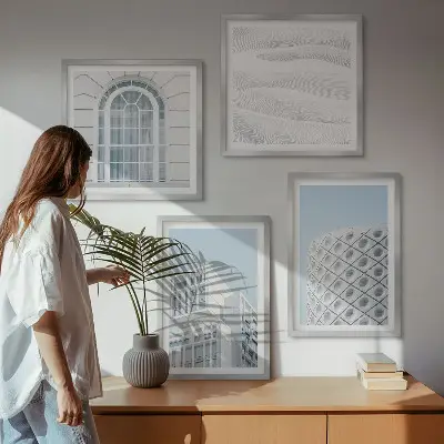Komplet slika za spavaću sobu motiva geometrije moderne arhitekture