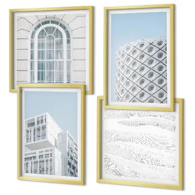 Komplet slika za spavaću sobu motiva geometrije moderne arhitekture