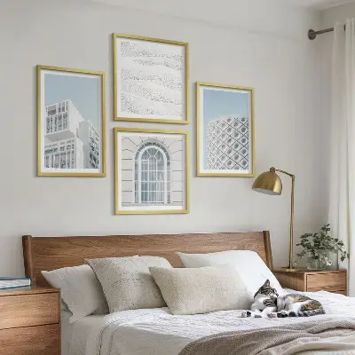 Komplet slika za spavaću sobu motiva geometrije moderne arhitekture