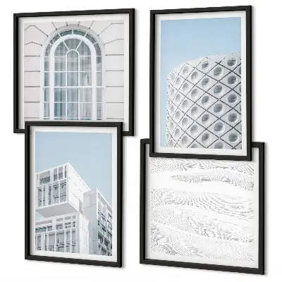 Komplet slika za spavaću sobu motiva geometrije moderne arhitekture