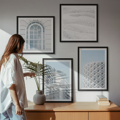 Komplet slika za spavaću sobu Geometrija moderne arhitekture