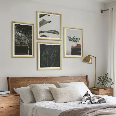 Rustikalne biljke u saksiji set od 4 slike u okviru