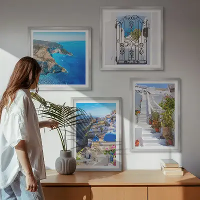 Komplet slika za spavaću sobu grčka arhitektura Santorinija u Oiji