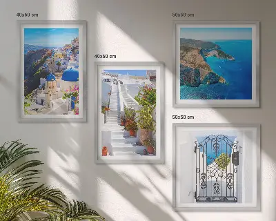 Komplet slika za spavaću sobu grčka arhitektura Santorinija u Oiji