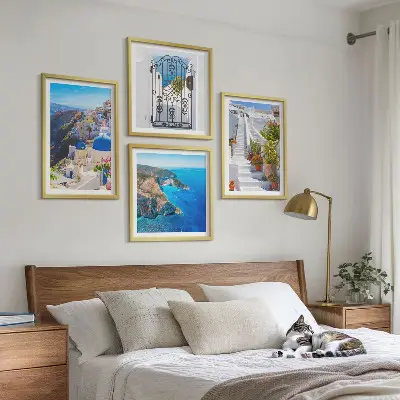 Komplet slika za spavaću sobu grčka arhitektura Santorinija u Oiji
