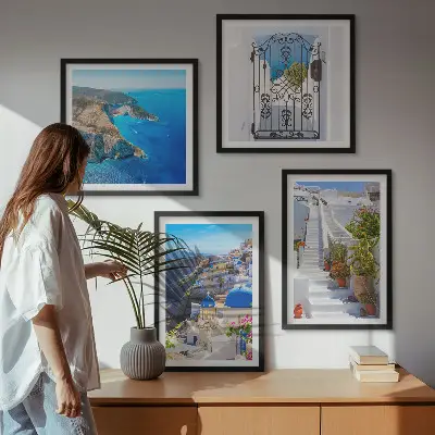 Komplet slika za spavaću sobu grčka arhitektura Santorinija u Oiji