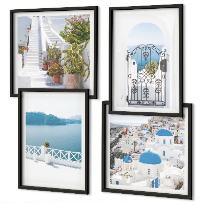 Set 4 slike u okviru Bijele stepenice biljke more