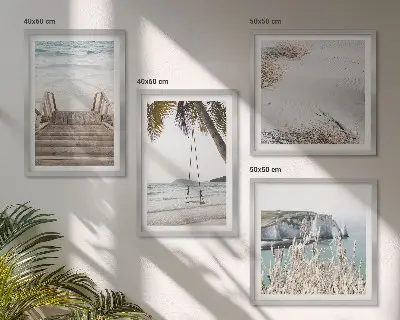 Komplet slika za spavaću sobu motiv stepenica na plaži uz more