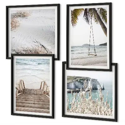 Komplet slika za spavaću sobu motiv stepenica na plaži uz more