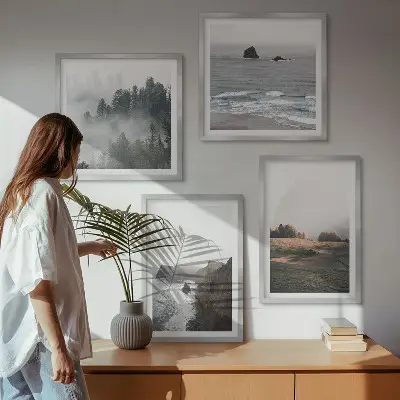 Komplet slika za spavaću sobu motiv krajolika planina i mora
