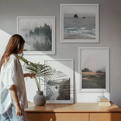 Komplet slika za spavaću sobu motiv krajolika planina i mora