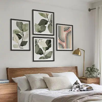 Dekorativni komplet zidnih slika geometrijski biljni motivi