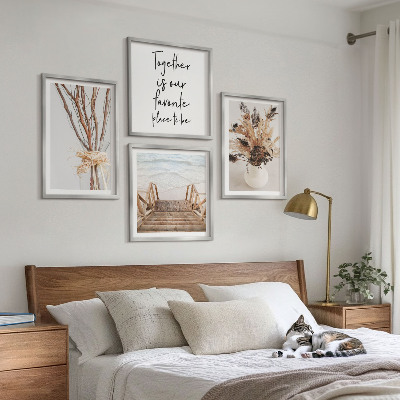 Set 4 slike u okviru Cvijeće grane minimalizam priroda