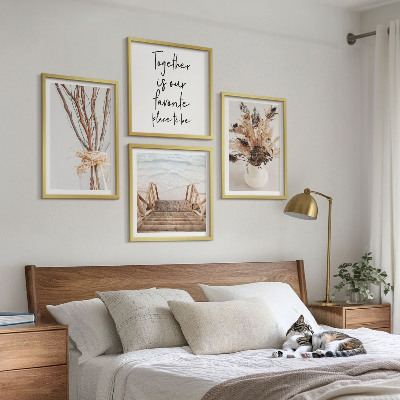 Set 4 slike u okviru Cvijeće grane minimalizam priroda