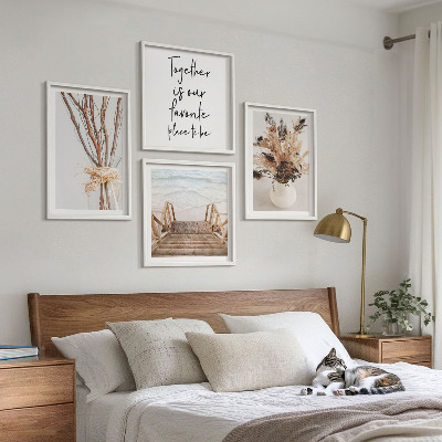 Set 4 slike u okviru Cvijeće grane minimalizam priroda