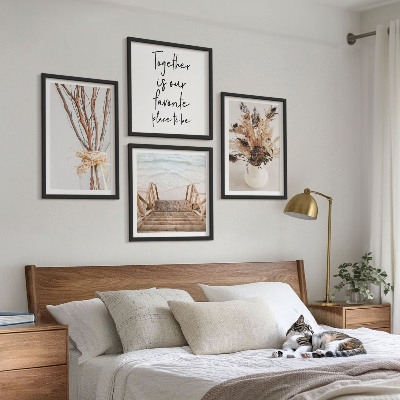 Set 4 slike u okviru Cvijeće grane minimalizam priroda