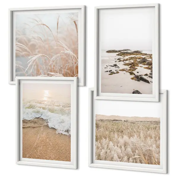 Komplet slika za spavaću sobu plaža s valovima i kamenjem ljetni motiv