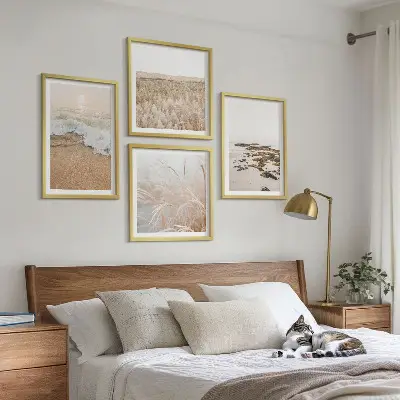 Komplet slika za spavaću sobu plaža s valovima i kamenjem ljetni motiv