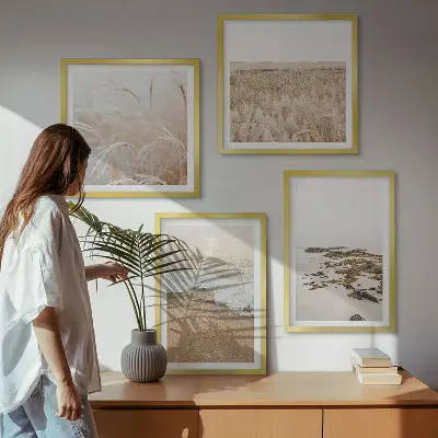 Komplet slika za spavaću sobu plaža s valovima i kamenjem ljetni motiv