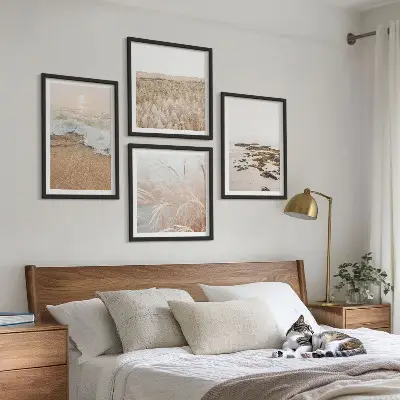Komplet slika za spavaću sobu plaža s valovima i kamenjem ljetni motiv