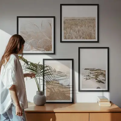 Komplet slika za spavaću sobu plaža s valovima i kamenjem ljetni motiv