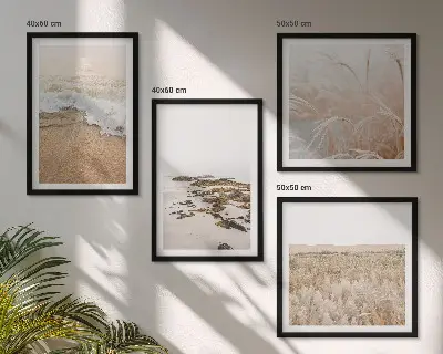 Komplet slika za spavaću sobu plaža s valovima i kamenjem ljetni motiv